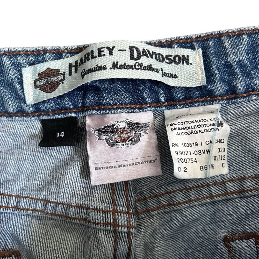 HARLEY-DAVIDSON Straight leg mid-rise Denim Jeans - Size 14 - Picture 5 of 7